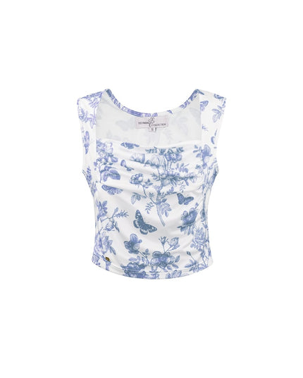 Flower butterfly top - blue 