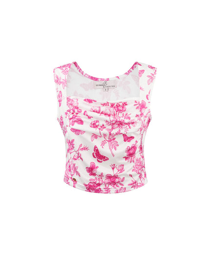 Flower butterfly top - blue 