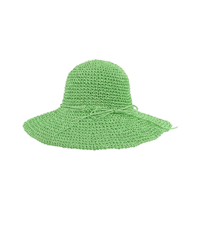 Crochet hat with bow - beige