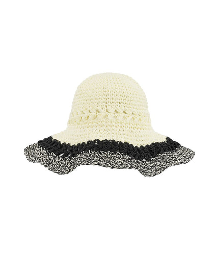 Gevlochten hoed met lagen - groen 