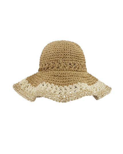 Gevlochten hoed met lagen - groen 