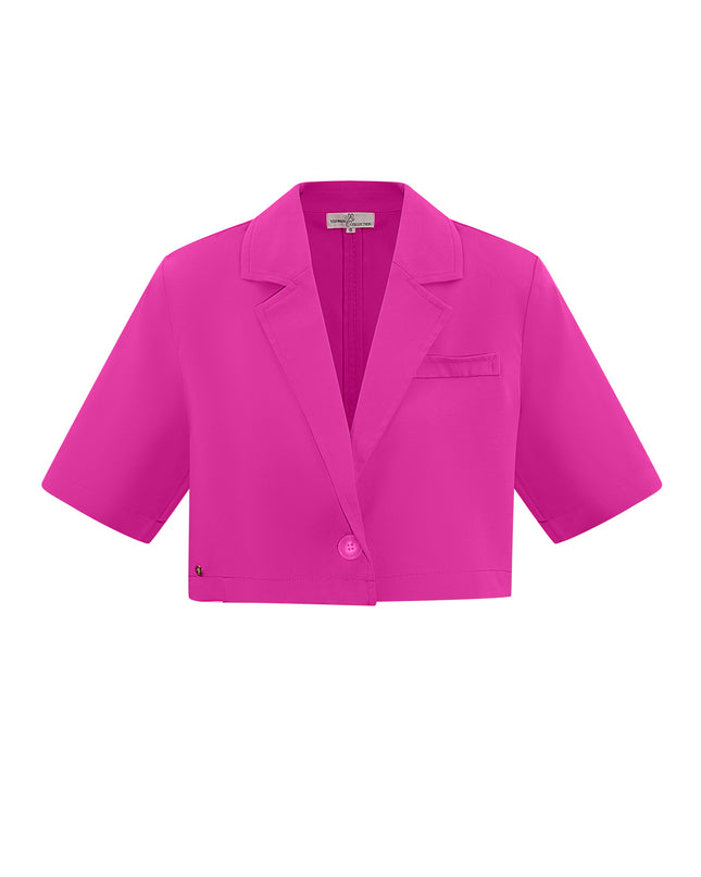 Pastel basic cropped blazer