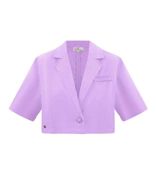 Pastel basic cropped blazer