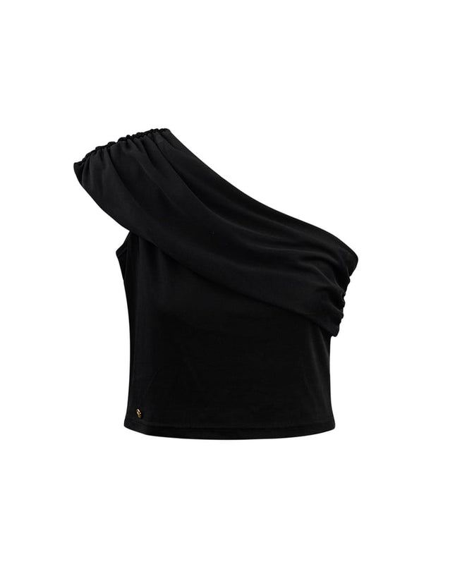 One shoulder classic top - white