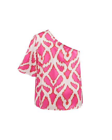 One-shoulder top tropical bliss