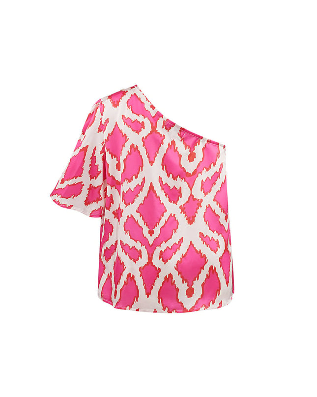 One-shoulder top tropical bliss