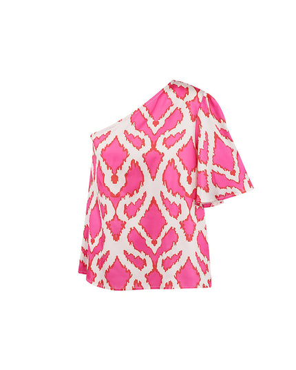 One-shoulder top tropical bliss