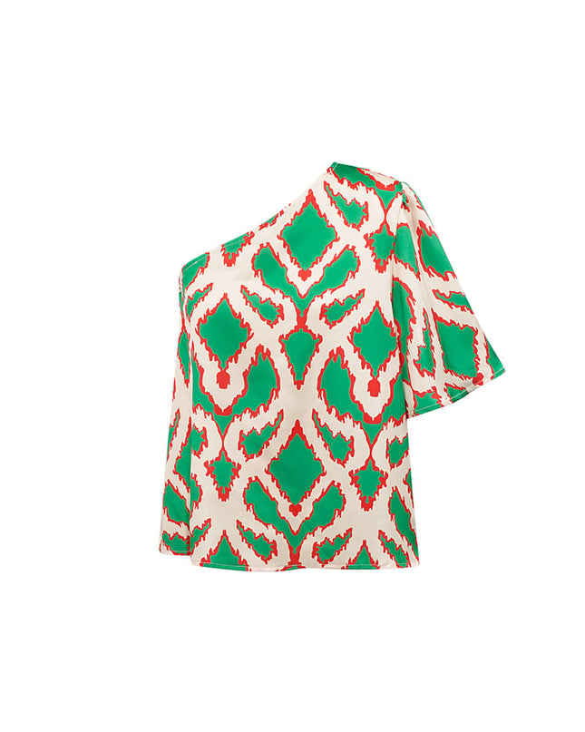 One-shoulder top tropical bliss