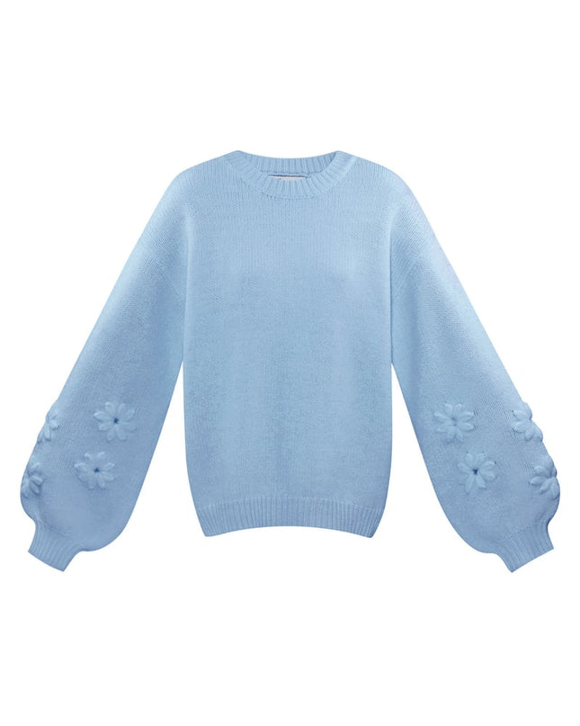 Lovely floral touch sweater - gray