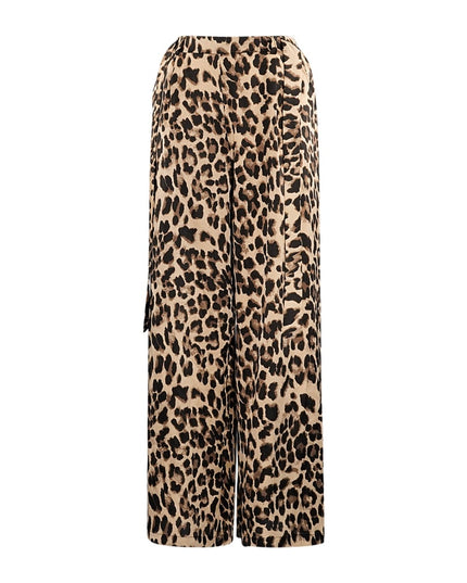 Wide trousers leopard print - brown