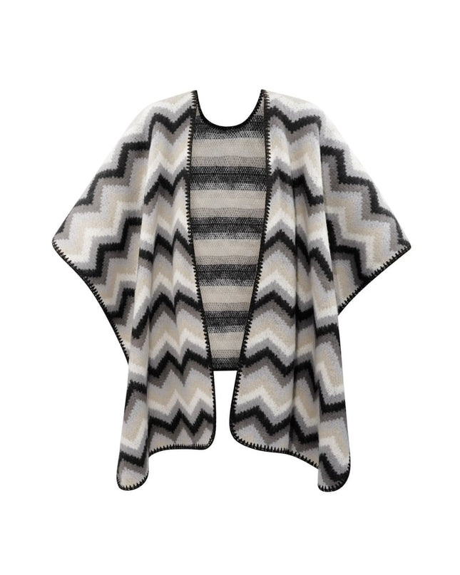 Winter poncho wrapped in warmth -  multi