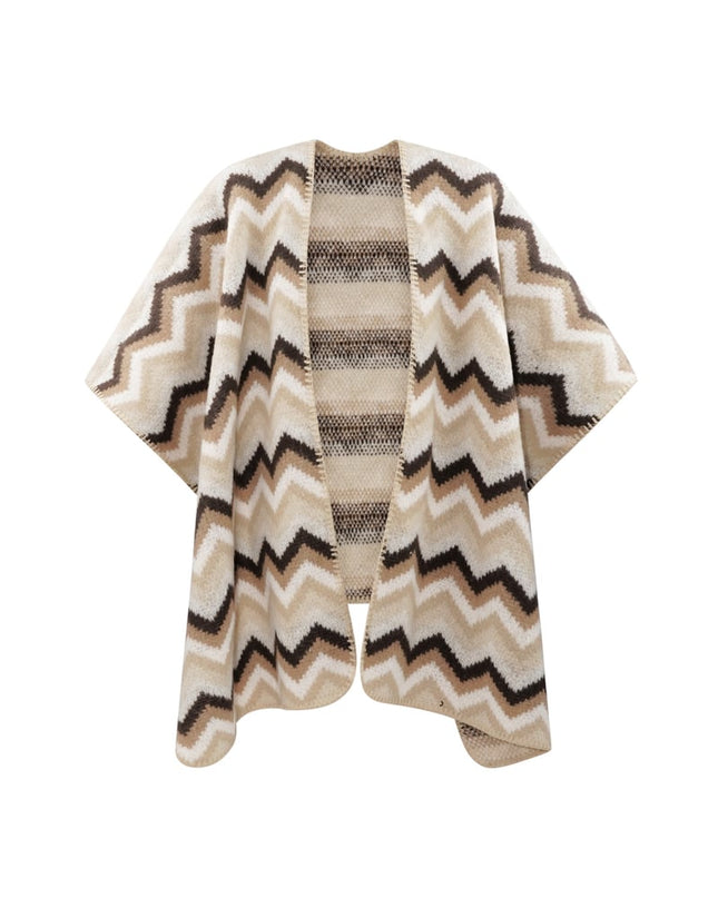 Winter poncho wrapped in warmth -  multi