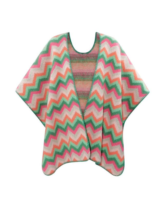 Winter poncho wrapped in warmth -  multi