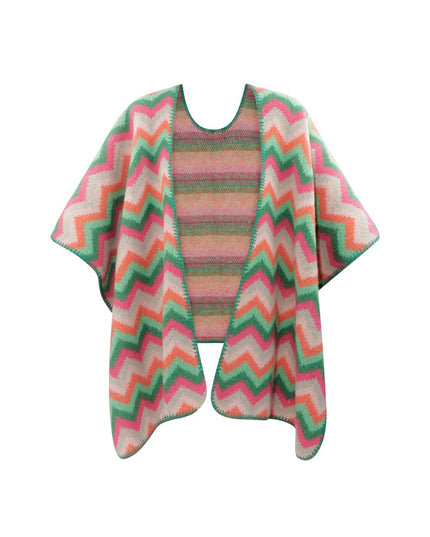 Winter poncho wrapped in warmth -  multi