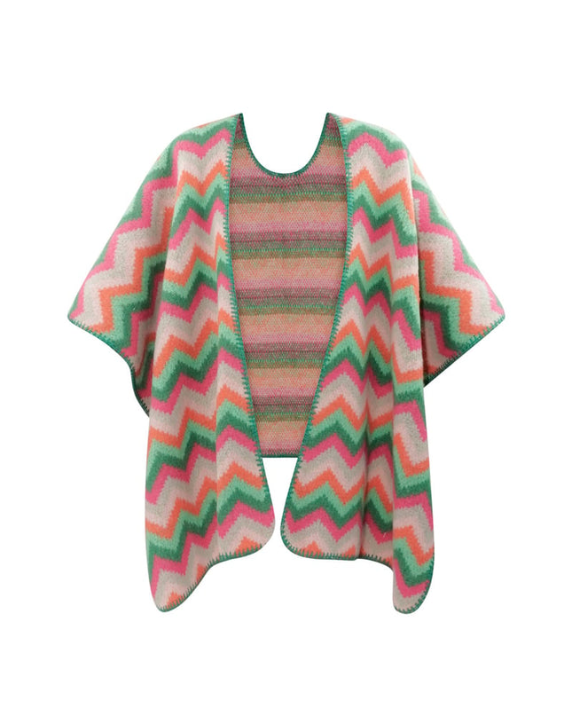 Winter poncho wrapped in warmth -  multi