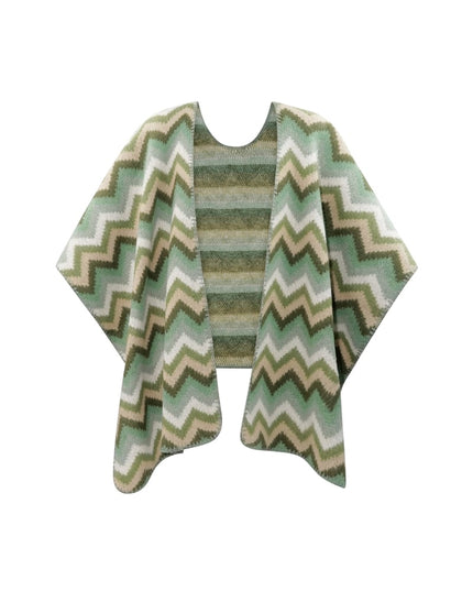 Winter poncho wrapped in warmth -  multi