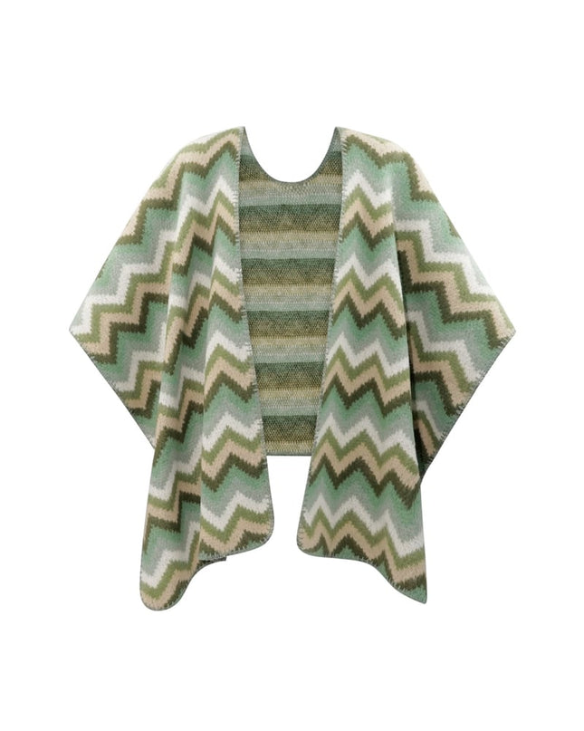 Winter poncho wrapped in warmth -  multi