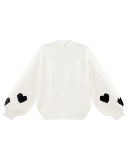 Comfort Heart Knit sweater - fuchsia