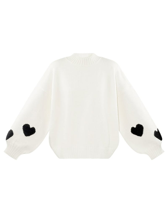 Comfort Heart Knit sweater - fuchsia