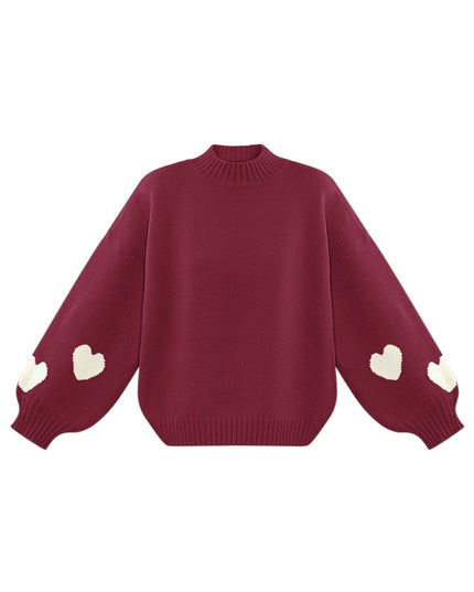 Comfort Heart Knit sweater - fuchsia