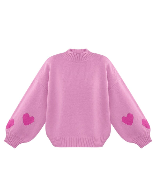 Comfort Heart Knit sweater - fuchsia
