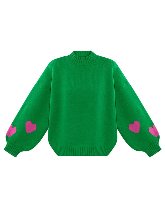 Comfort Heart Knit sweater - fuchsia