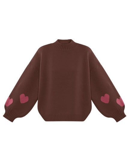 Comfort Heart Knit sweater - fuchsia