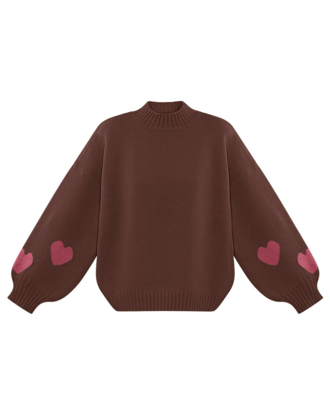 Comfort Heart Knit sweater - fuchsia