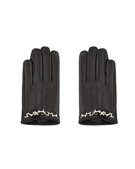 Gloves cosy leopard - black