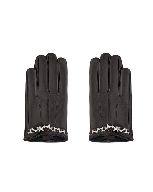 Gloves cosy leopard - black
