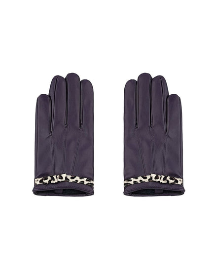 Gloves cosy leopard - black