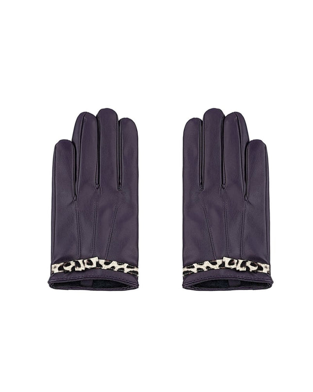 Gloves cosy leopard - black