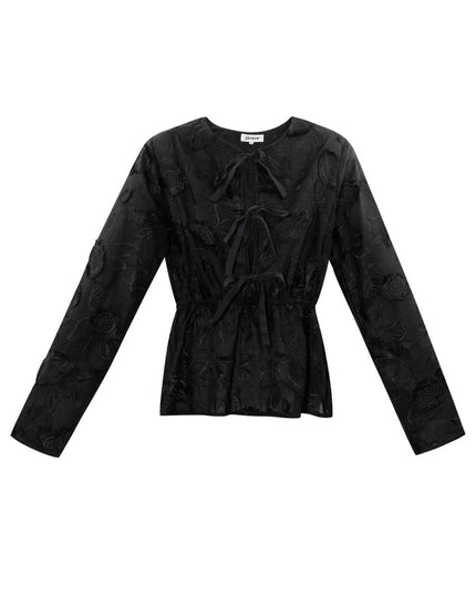 Blossom bow top - black