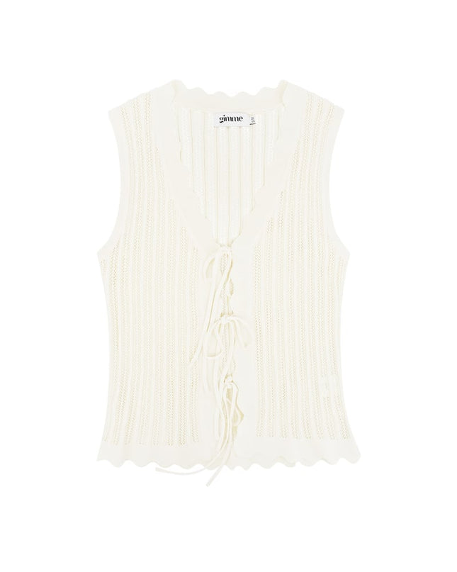 Crochet top with bows - black