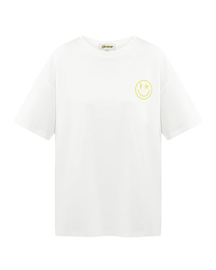 T-shirt happy life smiley - gray