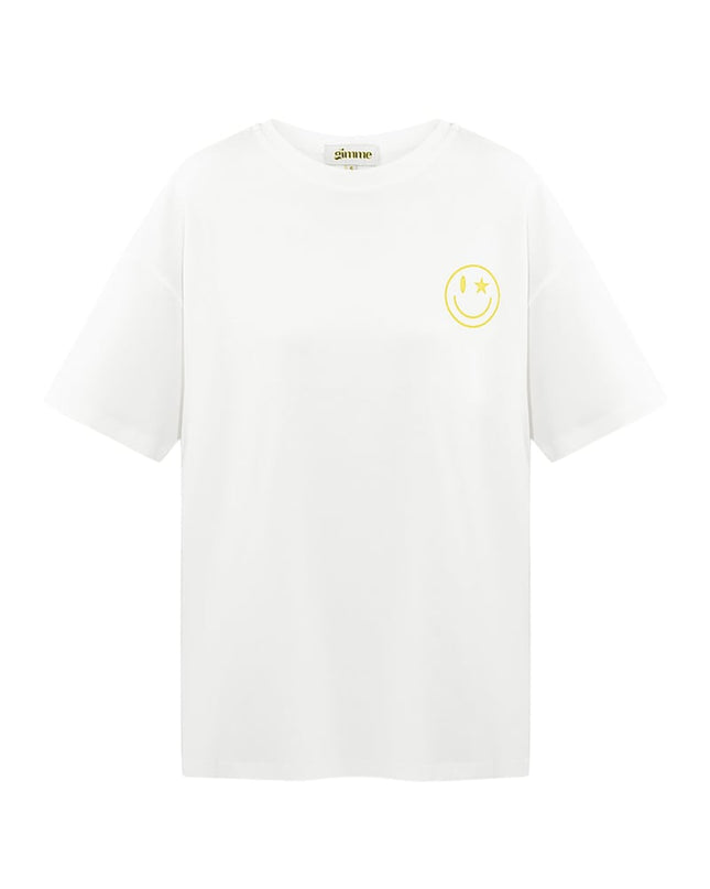 T-shirt happy life smiley - gray
