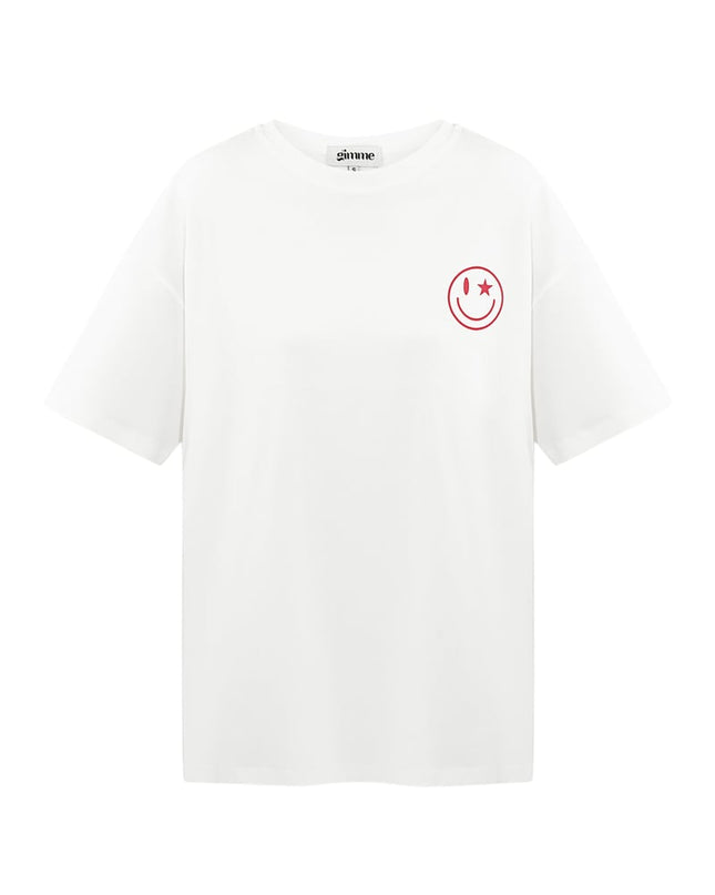 T-shirt happy life smiley - gray