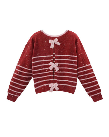 Bow Delight cardigan - red
