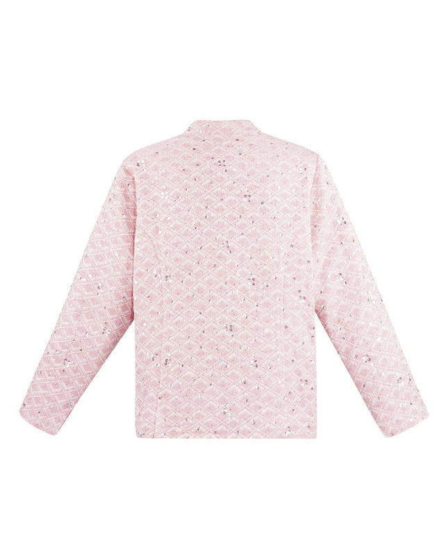 Fabric jacket with glitter - pink