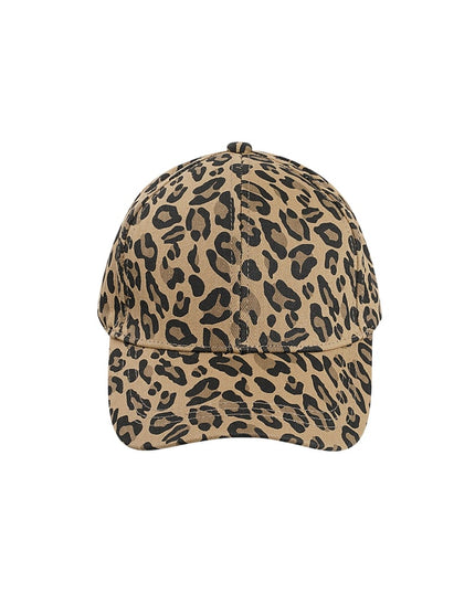 Leopard print cap - brown