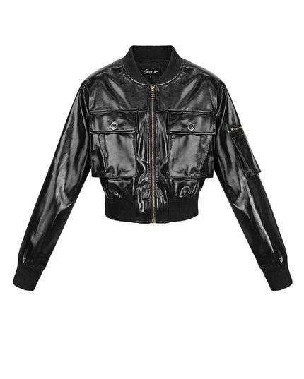 PU biker jacket - Black