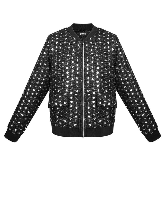Bomber jacket sparkly day - Black