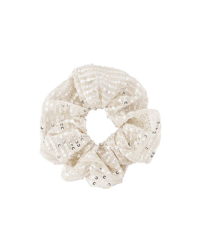 Glitter scrunchie - silver color color