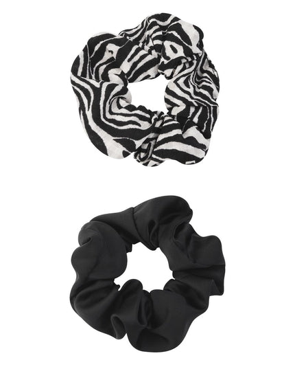 Scrunchie duo zebra darkness - Zwart wit