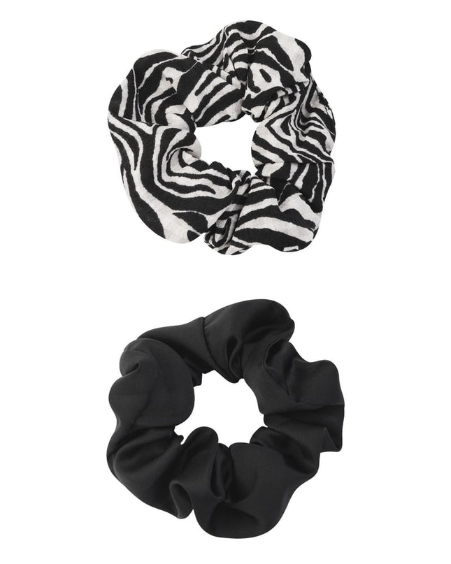 Scrunchie duo zebra darkness - Zwart wit