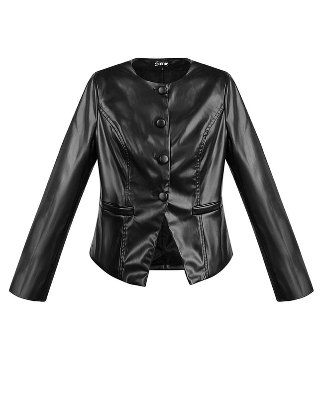 Trendy PU top - Black