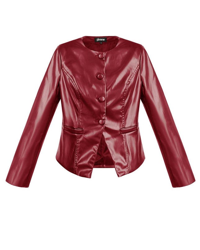 Trendy PU top - Black