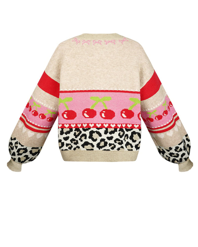 Vest cherry baby - Beige roze
