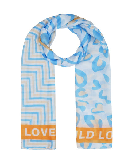 Kleurrijke sjaal wild love - Oranje & roze