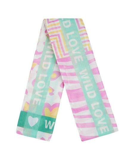 Kleurrijke sjaal wild love - Oranje & roze